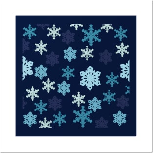 Blue snowflakes Posters and Art